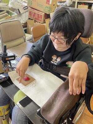 模様をつけているところ